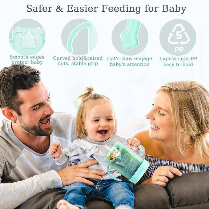 MOMUSE Dual-Lid Squeeze Pouch Holder for Food Pouches & Drink Boxes, Baby Pouch Holder with Larger Capacity, Versatile Design for Self-Feeding, Anti-Squeeze Pouch Holder No Spill No Mess, Lightweight