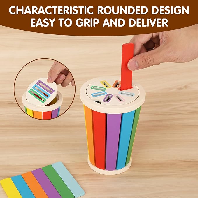 nunukuids Montessori Toys for 1+ Wooden Color Sorting Toys for Toddlers 1-3 Year Old Toddlers Fine Motor Skills Development Color Sorting Fun