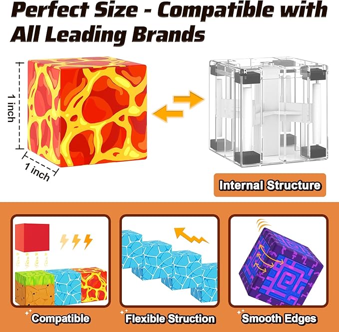 Coodoo 110PCS Magnetic Blocks - Build Mine Magnet World Magic Sword Portal Set, Magnet Kids Toys for Boys & Girls Age 3-5 4-8 5-7, STEM Magnetic Tiles Building Games Sensory Outdoor Toddler Toys