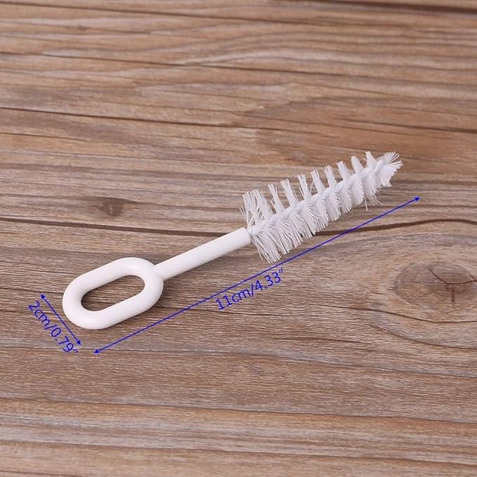 5 Pcs White Pacifier Cleaning Set,Nipple Cleaner Nipples Brush Cleaning Tools Professional Bristle High Density Pacifier Soother Accessories,Bottle-Feeding