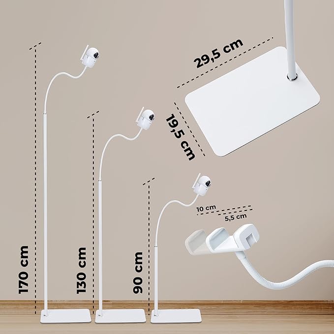 GOOZIE Baby Monitor Floor Stand Holder Compatible with Universal Camera Models Hellobaby HB6550/ HB65/ HB66/ HB248, Infant Optics DXR-8 Pro, Nanit Pro Flex Stand, Vtech VM901/ VM819/RM7764, Momcozy