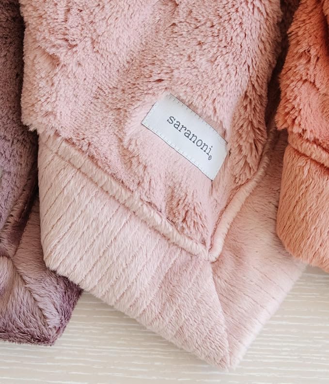 SARANONI Luxury Security Blankets for Babies | Ultra-Soft Lush and Boutique Quality Baby Blanket | Ballet Slipper Pink, Mini - 15" x 20"