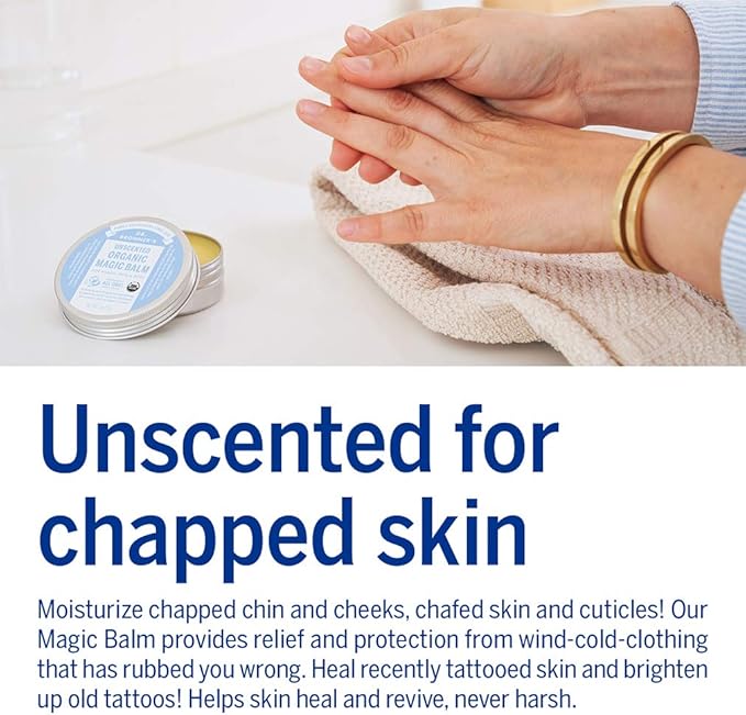 Dr. Bronner's - Organic Magic Balm - Baby Unscented, Made with Organic Beeswax & Hemp Oil, Moisturizes & Soothes Hands, Face & Body (2 oz, 2-Pack)