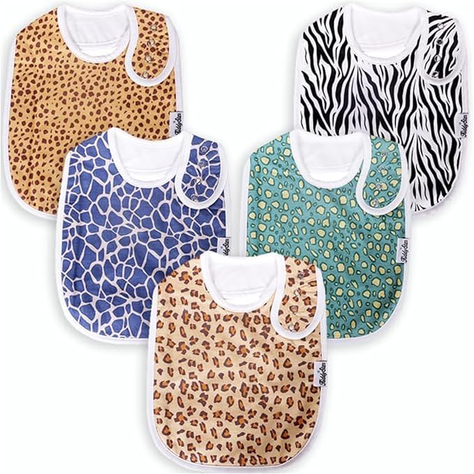 Organic Cotton Baby Bibs for Boys & Girls – Soft, Absorbent Teething & Drool Bibs - Adjustable Snaps for Toddlers