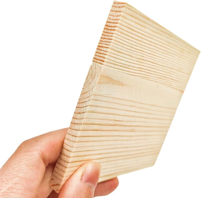 12PCS Unfinished Wood Square Blocks for Crafts, 4x4x0.3in Blank Wooden Squares Pine Wood Boards for Carving,DIY Wood Coasters,Painting & Burning
