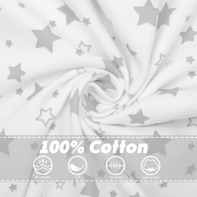 2 Pack Transition Swaddle with 2 Way Zipper, 2 in 1 Arms in/Out Transitional Arms Up Swaddles, 100% Cotton Newborn Swaddle Zipper Swaddles Baby Swaddling Sack Sleep Sack 0-3 Months