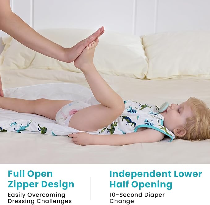 Bamboo Viscose Sleep Sack for Babies and Toddlers 1.0 Tog Wearable Blanket 2-Way Zipper Baby Shower Gifts