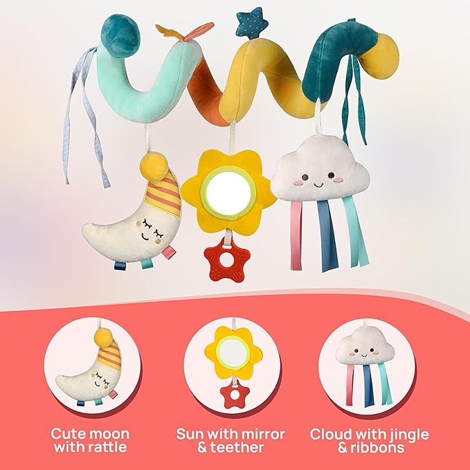 Car Seat Toys for Babies 0-6 Months Boys Girls Stroller Toys, Newborn Toys 0 3 Months Brain Development, Baby Toy Infant Toy for Carseat Stroller Crib Baby Gym for 0 3 6 9 12 Months