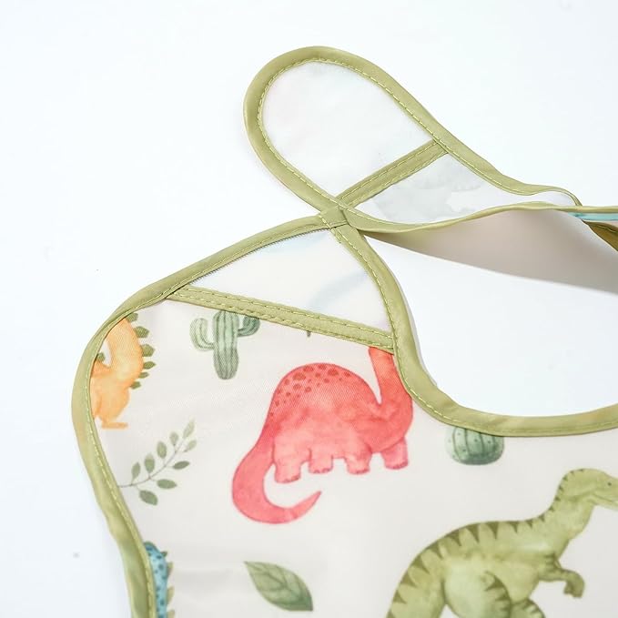3-Pack Waterproof Baby Bibs for Eating - Lightweight Feeding Bibs, Mess Proof, Baby Essential Must Have for Eating