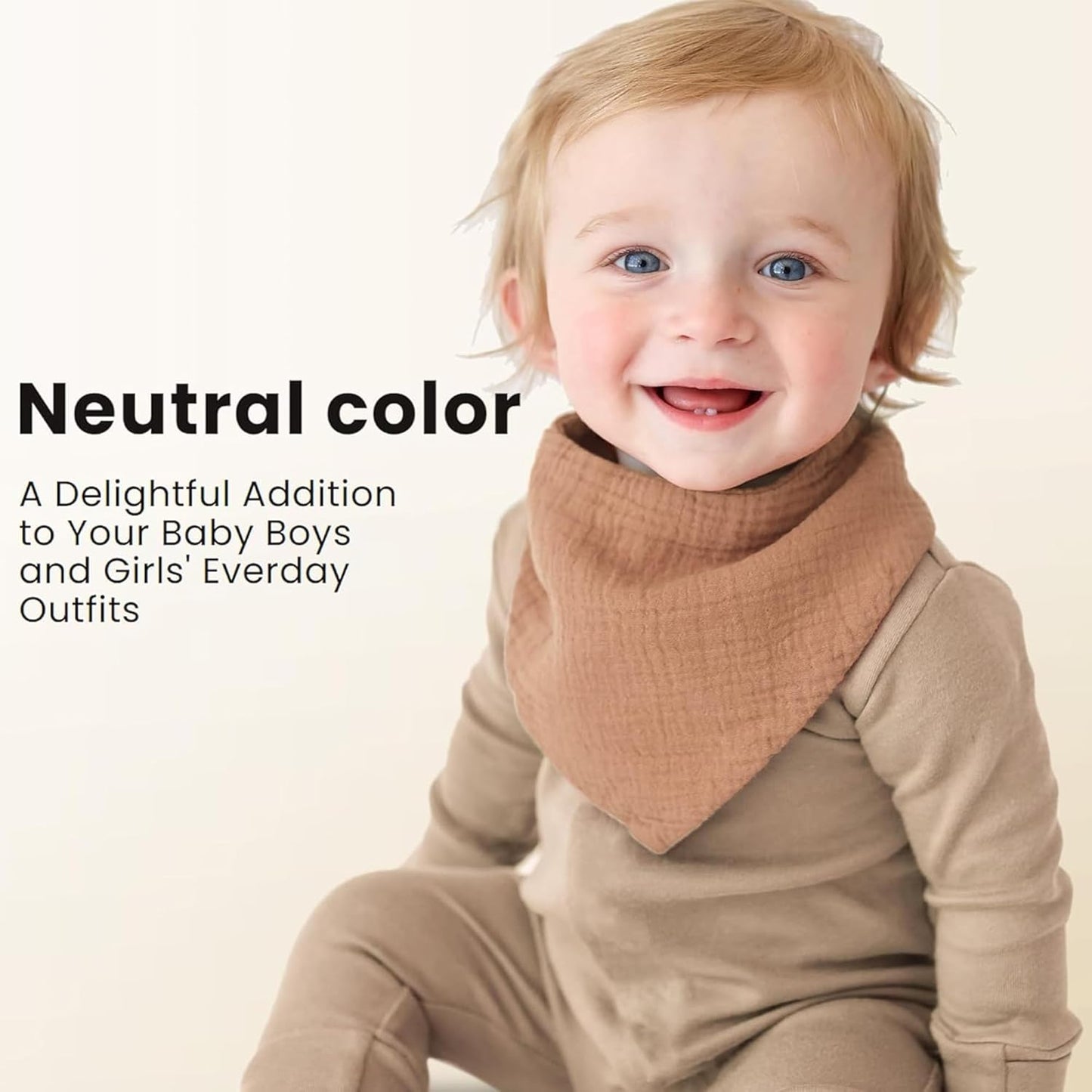 Konssy Muslin Baby Bibs 10 Pack Baby Bandana Drool Bibs 100% Cotton for Unisex Boys and Girls, Soft Absorbent Set for Teething and Drooling