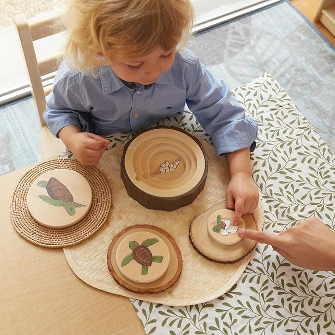 Kaplan Early Learning Lifecycle Puzzles - Set of 3 - Nature-Inspired Montessori Nesting Science Toys for Toddlers Ages 2+