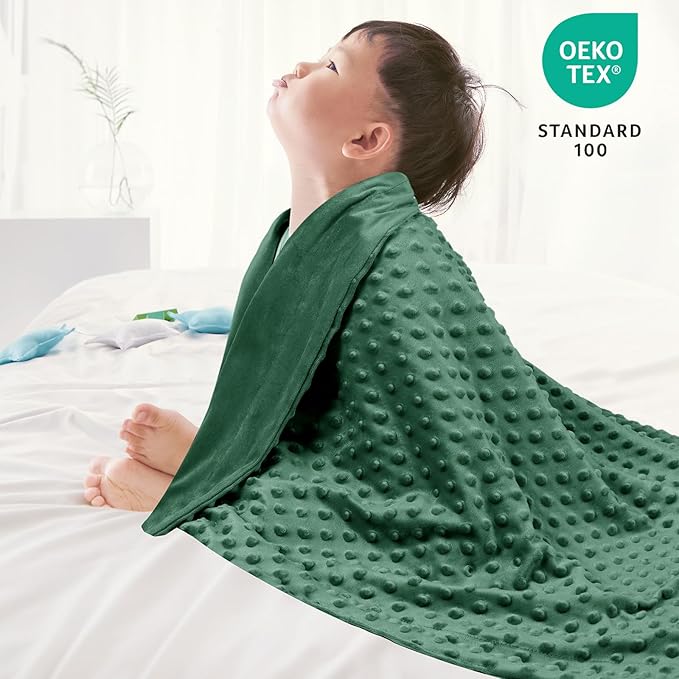 david's kids Micro Fleece Minky Baby Blanket for Boys Girls with Double Layer and Soothing Raised Dots, 40x50 Inches Breathable and Soft Lightweight Receiving Blanket for Newborns, Emerald Green