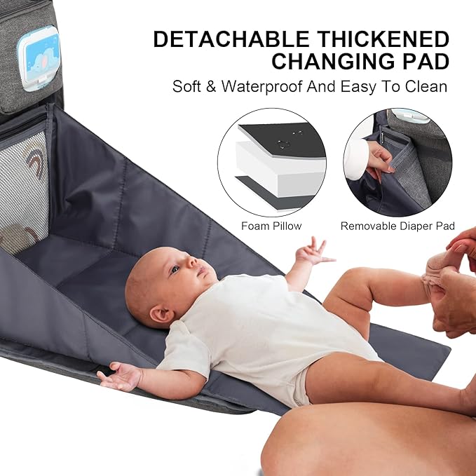 Diaper Bag Backpack with Changing Station, Baby Diaper Bag Organizer for Moms Dads Large Baby Changing Bags