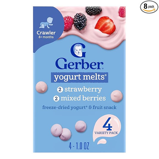 Gerber Stage 3 Baby Food, Strawberry and Mixed Berries Melts, 1 oz. Pouch (Pack of 4)