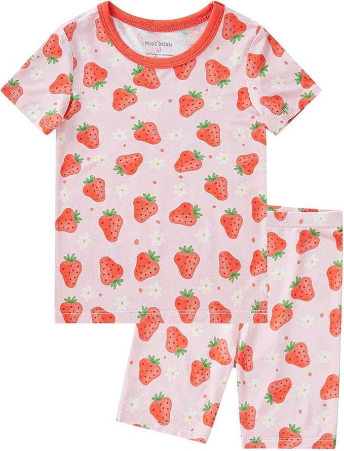 pureborn Baby Toddler Kids Viscose from Bamboo Pajamas Set Pjs 2pcs 18M-8Y