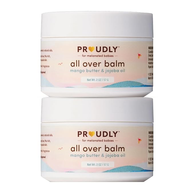 PROUDLY All Over Balm by Gabrielle Union & Dwyane Wade, Helps Relieve Cradle Cap & Eczema, for Black & Brown Babies, Dry, Sensitive Skin, Frangrance Free, 2-Pack (2 oz each)