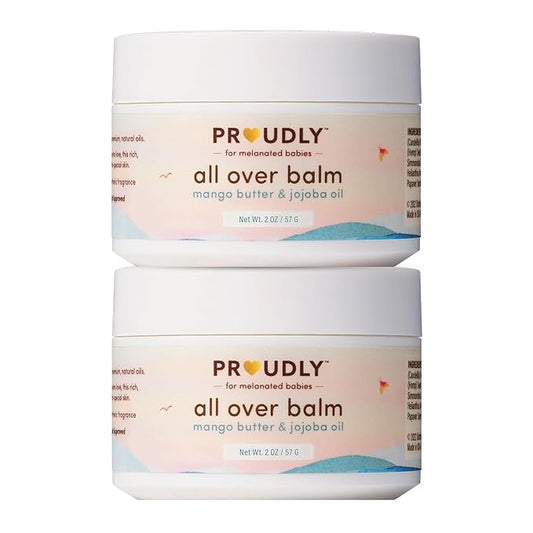 PROUDLY All Over Balm by Gabrielle Union & Dwyane Wade, Helps Relieve Cradle Cap & Eczema, for Black & Brown Babies, Dry, Sensitive Skin, Frangrance Free, 2-Pack (2 oz each)