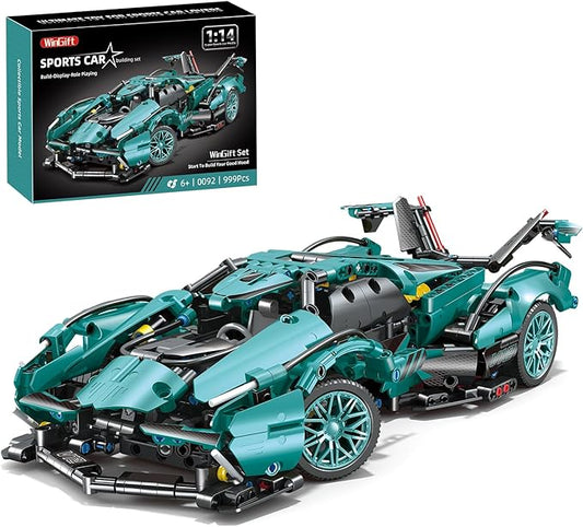 999 Piece Sports Car Building Blocks Toys Boys or Adults Kits, 1:14 Race Car Model Building Set, Adult Collectible Model Cars Set to Build, STEM Super Cars Sets for Boys Girls Age 6-12, 8-14