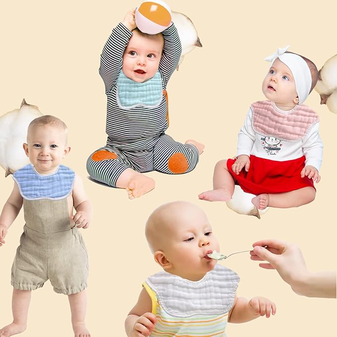 Baby Bibs Muslin Drool Teething Drooling Bibs for Baby Girl Boy Muslin Cotton