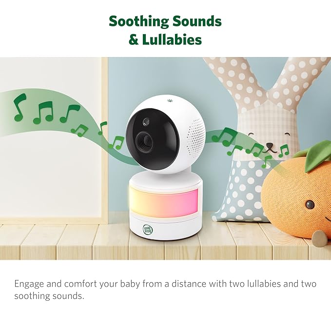 LeapFrog LF2513 Baby Monitor, 2.8" IPS LCD Screen, Pan-Tilt-Zoom, 1000ft Range, Night Vision, Soothing Lullabies, Night Light, 2-Way Audio,Temperature Sensor, Secure Transmission No WiFi