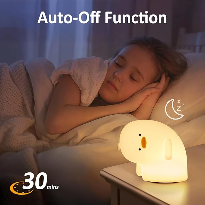 Attivolife Duck Night Light, Silicone Why Duck Lamp, Silica Gel Nursery Bedside Lamp with Dimmable Rechargeable, Best Decor for Bedroom Living Room Study, Creative Gift Idea for Baby Kids Friends