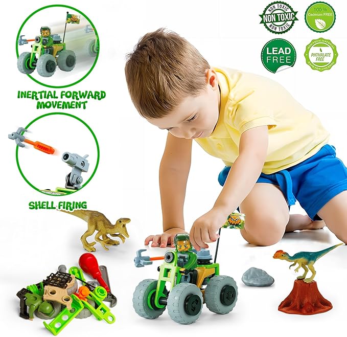 HOMETTER Building Toys, Dinosaur Toy STEM Learning Kit, Construction Blocks for Preschool Kids, Boys Educational Toys Creative Set, Christmas Ideas Gift for Age 5 6 7 8 9 10+ Years Old
