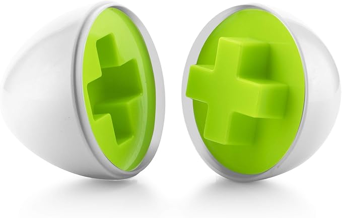 Play Brainy Shape and Color Matching Eggs – Easter Egg Toy – Educational Montessori STEM Toy for Toddlers and Preschoolers – Great for Color and Shape Recognition Development – Set of 12 Shape Eggs,