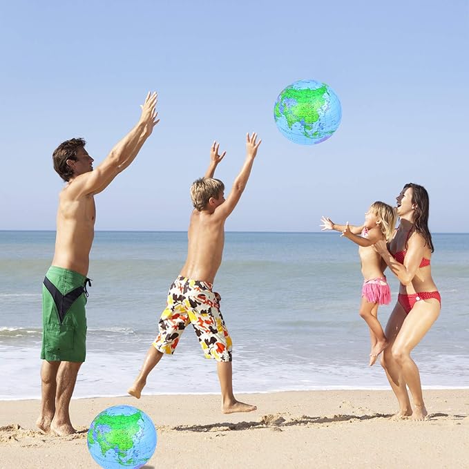 Coopay 12 Pack Inflatable Globe PVC World Globe Inflatable Earth Beach Ball Swimming Pool Ball Birthday Beach Party Decoration Summer Water Games Gifts for Beach Playing or Teaching