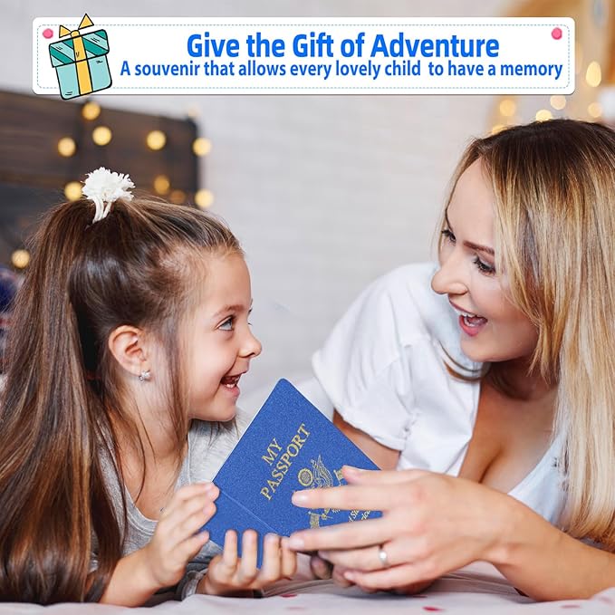 200 Pcs Blank Passport Notebook Blue Passport Book Fake Passport Travel Journal Sticker Collection Book for Kids School Projects World Travel Pretend Activity Party Favors, 5.51x3.9 Inch