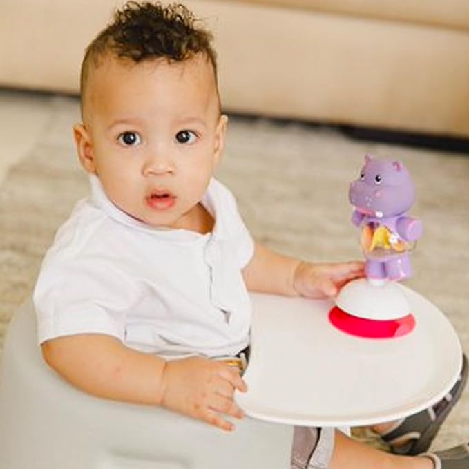 Bumbo Baby Infant Soft Foam Comfortable Support Wide Floor Seat with 3 Point Adjustable Harness for Ages 3 to 12 Months, Cool Grey