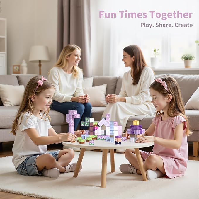 Magnetic Blocks Kid Building Toys - 120Pcs Magnet Cubes Toddler Montessori Sensory STEM Toy for 3-5 4-6 5-7 6-8 Year Old Boys Girls, Build Magic Castle Set