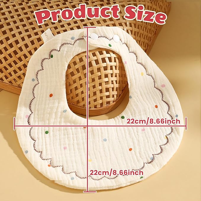 EllieHouse Baby Bibs for Girls Boys 8 Pack Muslin Drool Teeth Drooling Teething Bibs Muslin Cotton for Toddler Infant