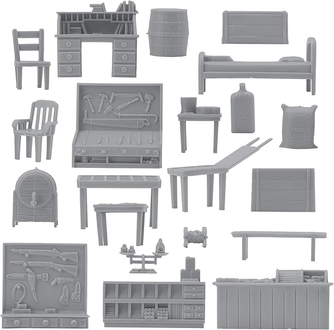 BMC Classic Marx Military Base Camp - 44pc Plastic Army Men Playset Accessories