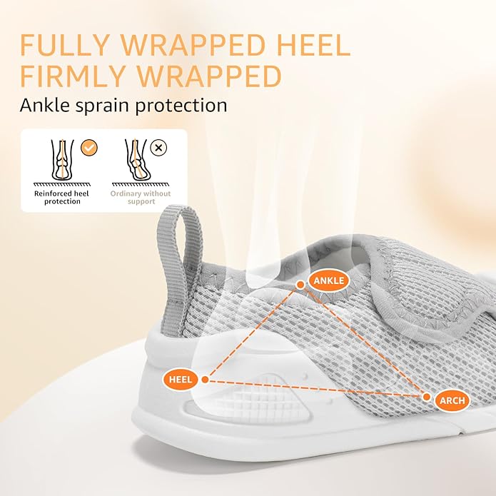 Baby Boys Girls First Walking Shoes Wide Toe Box Infant Sneakers Lightweight Breathable Slip On Barefoot Shoes