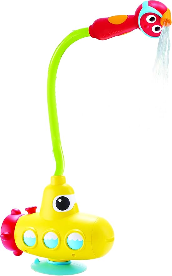 Yookidoo Submarine Spray Station Kids Bath Toy (Ages 2+) Mold-Free, Wall-Mounted, Battery-Operated Shower Head & Spin N Sprinkle Set for Fun Baby Bathtime Play with Magical Water Effects