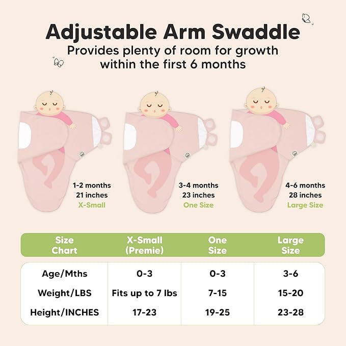 KeaBabies 3-Pack Organic Baby Swaddle Sleep Sacks - Swaddles for Newborns, Infant 0-3 Months, Baby Girls, Boys, Soft & Snug Newborn Sleep Sack, Nursery Swaddling Blankets (Vivacious)