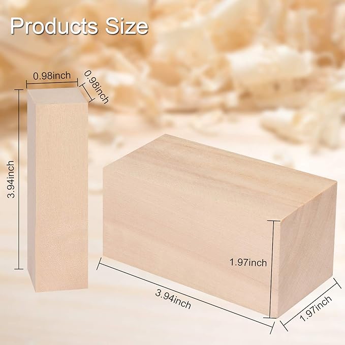 15Pcs Basswood Carving Blocks, Whittling Blocks for Craft, Carving Wood for Beginner to Expert