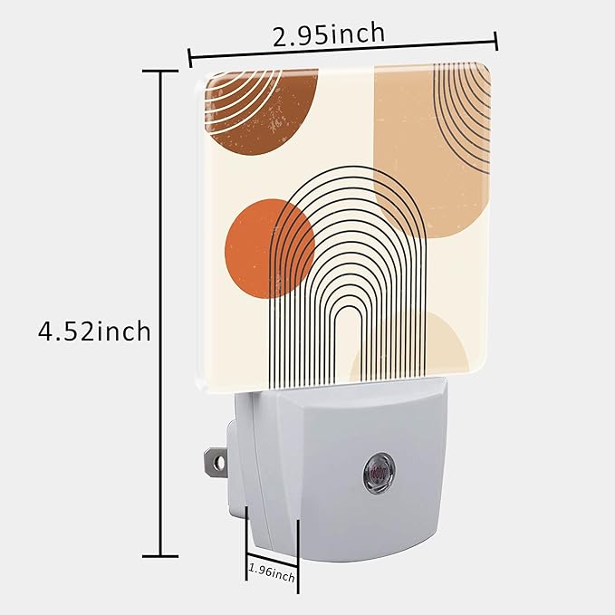 Plug in Night Lights Bohemian Art Abstract Lines Nightlight Plug Into Wall Dusk to Dawn Sensor LED Night Light for Kid Girls Boys Women Room Decor,Hallway,Kitchen,Bathroom,Nursery,Stairs