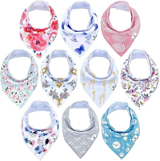 DiaperSquad's Baby Bibs for Drooling and Teething, Bibs for Boys, Baby Girl - Solid Cotton Baby Drool Bibs
