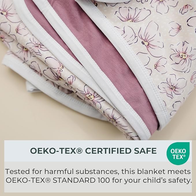 Pobibaby Premium Baby Blanket, Soft Stretchy Quilt for Babies, Toddlers, Kids (Blossom)
