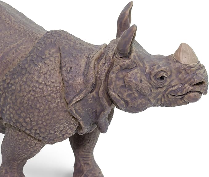 Safari Ltd. Indian Rhino Figurine - Realistic 5" Rhinoceros Figure - Educational Toy for Boys, Girls, and Kids Ages 3+