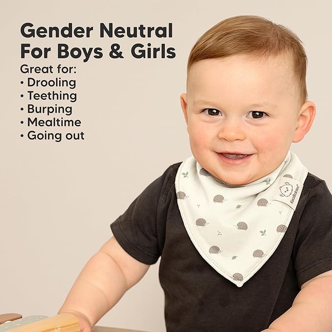 8-Pack Organic Baby Bandana Bibs for Girls - Super Absorbent Triangle Baby Bibs for Drooling and Teething Infant, 100% Cotton Extra Soft for Newborn, Infant 0-36 Months (Prairie)