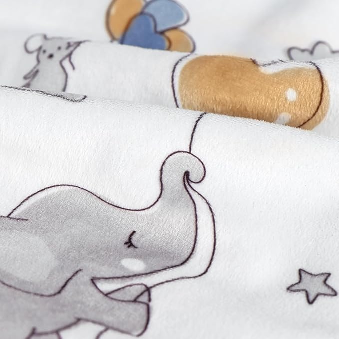 HOMRITAR Elephant Baby Blanket for Unisex, Super Soft Minky Double Layer Blankets with Soothing Raised Dots for Toddler Nursery Crib Stroller 30 x 40 Inch