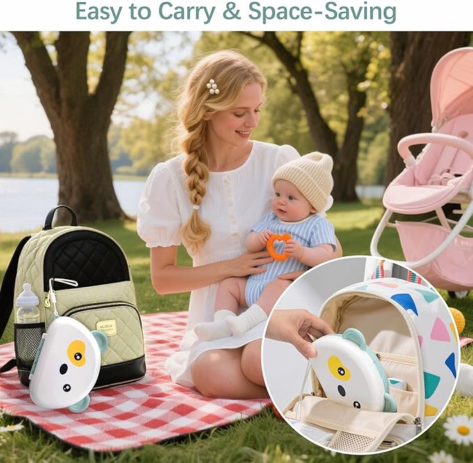 Baby Bottle Brush Set - 7 in1 Travel Bottle Cleaner Kit with Silicone Brush, Nipple Brush, Straw Brush, Bottle Drying Rack, Soap Dispenser, Storage Box, Baby Travel Essential Gift for Parents (Green)