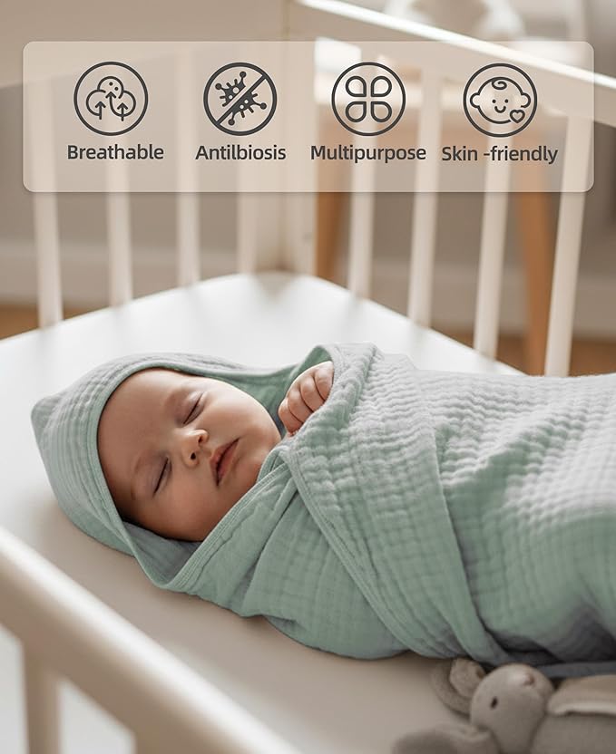 3-Pack Hooded Baby Towels for Newborn 100% Cotton Soft Babies Blanket Toddler and Kids Bath Towel Baby Essentials