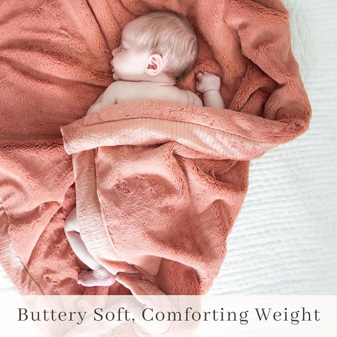 SARANONI Luxury Receiving Blankets for Babies | Ultra-Soft Lush and Boutique Quality Baby Blanket | Clay - 40” x 30”