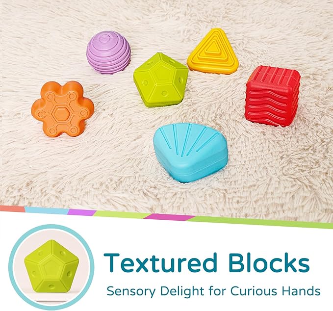 LiKee Shape Sorter Toys for 1+ Years Old, 10pcs Montessori Baby Blocks, Sensory Toddler Learning Toy for Fine Motor Skills, Infant Developmental Toys Gift for Boys Girls Ages 18+ Months