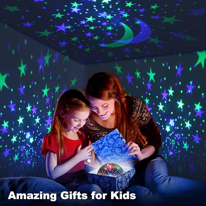 YACHANCE Kids Night Light Projector with Music.Baby Night Light Star Projector with Remote & Timer.Baby Sensory Lights Toys for Kids.Sound Machine Baby with 29 Soothing Sound for Sleeping.