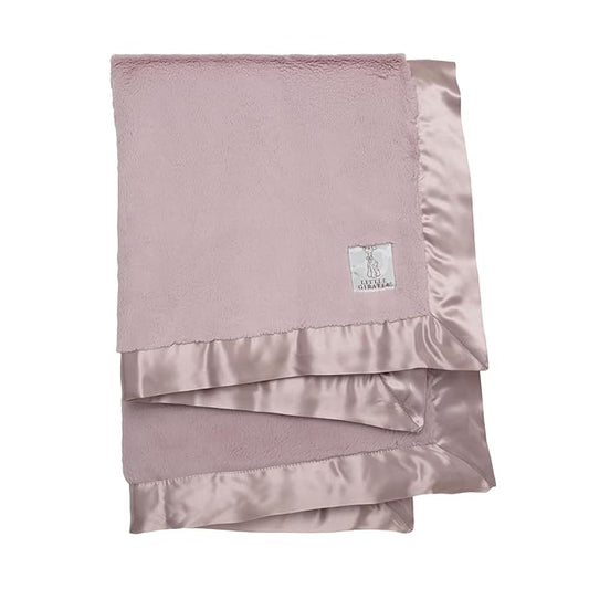 Little Giraffe Luxe Baby Blanket – 29x35” Satin Trim, Dusty Pink | Ultra-Soft, Hypoallergenic Stroller & Nursery Blanket | Perfect for Newborns & Toddlers