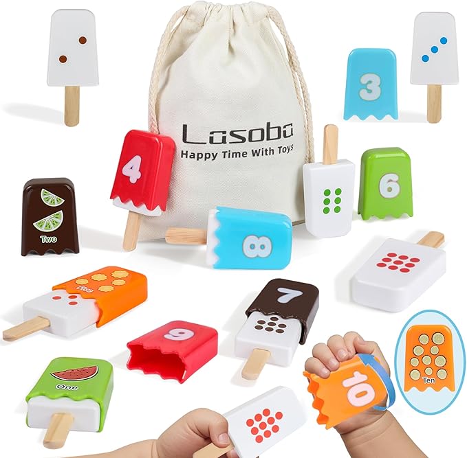 1-10 Number Matching Ice Cream Toy - 20 Pcs, Fun Number Toys for Kids, Toddler Number Learning Toys, Preschool Learning Activities, Montessori Toys Gift for 3+ Year Old Kids